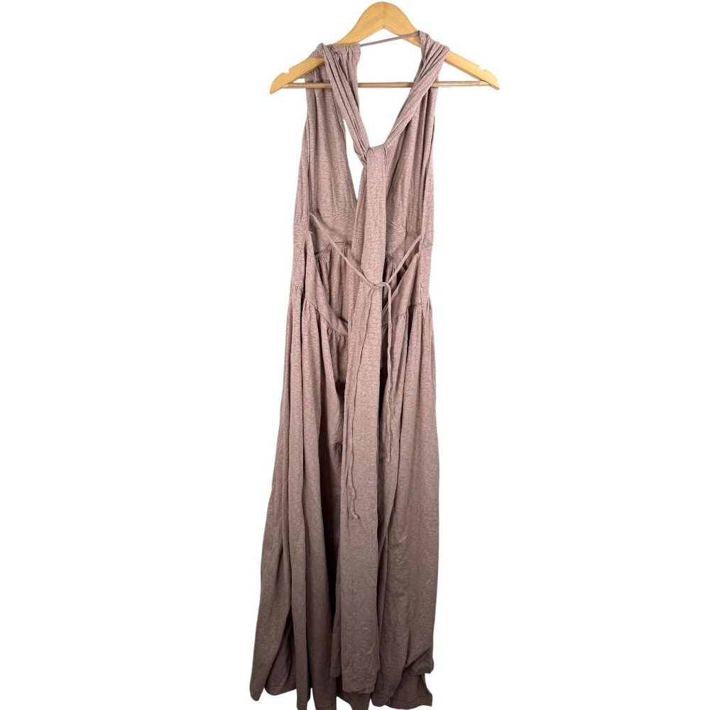 Free People Selena Maxi Dress tan‎ beachy boho 90s sz XL - Picture 5 of 8